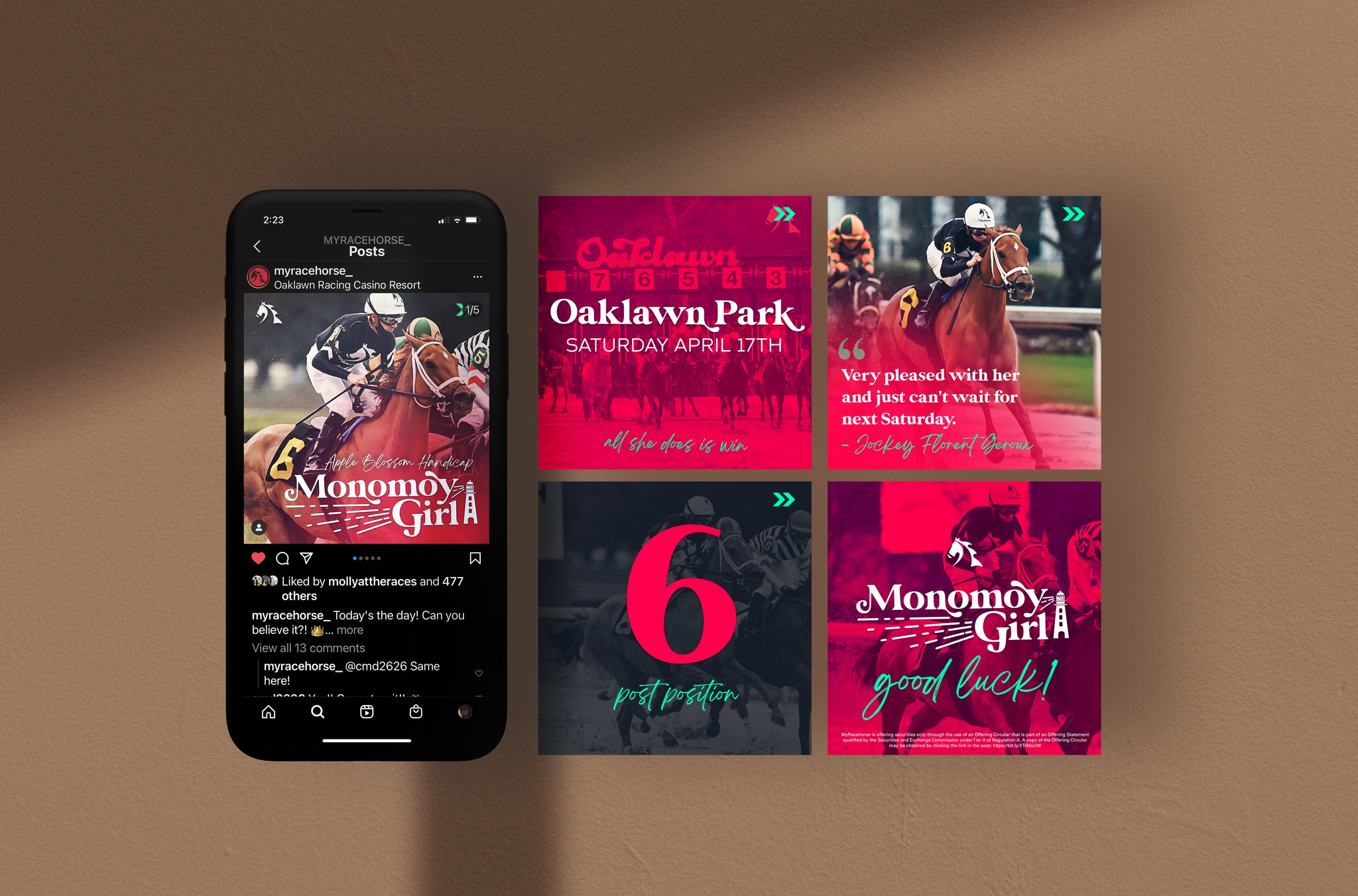 MyRacehorse Monomoy Girl social media campaign
